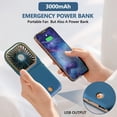 thumbnail image 2 of Ventilador portátil de mano para collar personal, plegable, mini ventilador silencioso USB recargable con función de soporte para teléfono móvil, banco de energía de 3000 mAh, ventiladores d, 2 of 4