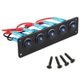 thumbnail image 1 of Panel de Interruptores Basculantes con 5 Palanca Pre-Cableados Encendido / Apagado para 12V 24V Coche VehíCulo Remolque CamióN SUV Marino RV, 1 of 5