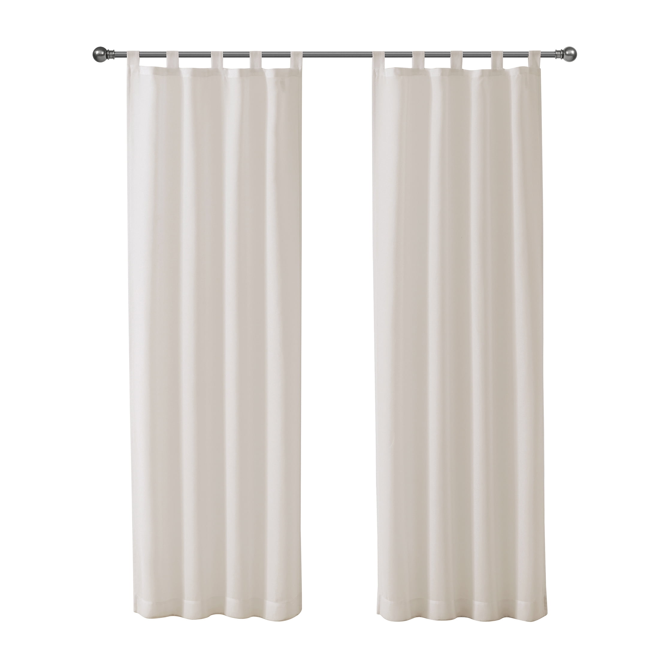 (6 pack) Mainstays Light Filtering Tab Top Curtain Panel Set, Set of 2, Beige, 37" W x 84" L