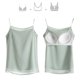 thumbnail image 5 of Pijama de manga corta para mujer, de gasa, con cuello en V y tirantes, para verano. Blusa de poliéster para mujer., 5 of 5