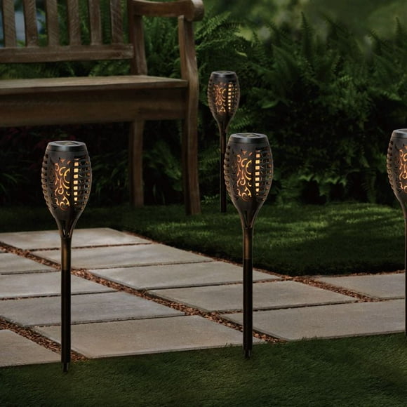 Mainstays Solar Tiki Fire Flame Torch, Solar Power