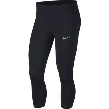 Nike Womens Dri-Fit Racer Crop Tight Fit Running Capri Pants Black New (XS)