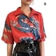 thumbnail image 4 of Qarigey Hombres Mujeres Camisa de playa hawaiana Casual Abotonado Manga corta Dragón simple Transpirable Estilo étnico Camiseta diaria Camisetas Rojo S, 4 of 6