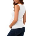 thumbnail image 7 of Fnooota Women's Maternity Tank Tops, Crew Neck Sleeveless Knitting Cotton Casual Pregnancy Summer Clothes White Size L, 7 of 7