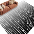 thumbnail image 2 of 5'x8' Area Rugs, Black Flower Indoor Outdoor Area Rug for Living Room Bedroom, Geometric Stripes Gradient Simple Branch Washable Bathroom Rugs Kitchen Floor Carpet Mats Home Decor Aesthetic, 2 of 8