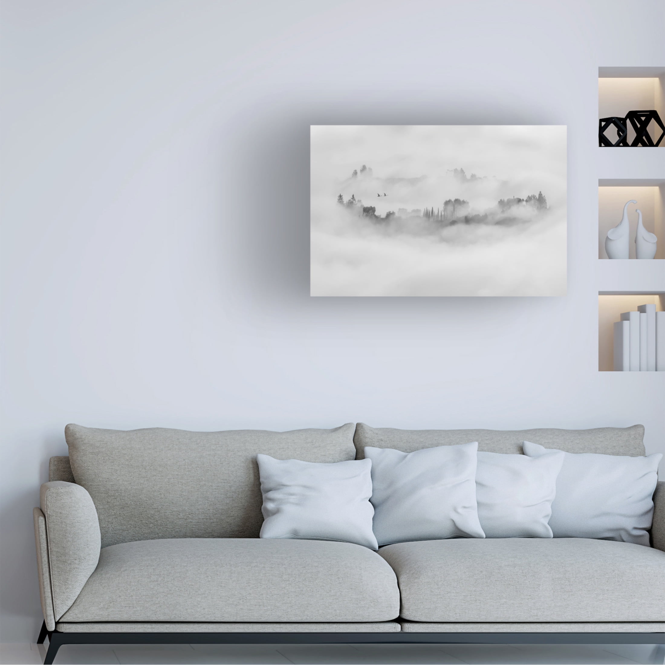 Trademark Fine Art Jay Wang Foggy Morning in Los Angeles Canvas Wall Art