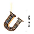 thumbnail image 3 of Lilixerw 26 Alphabet Book Hanging Ornament,3.1 inch Acrylic Pendant for Book Lovers Christmas Tree Ornaments Car Pendant(U), 3 of 8