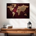 thumbnail image 2 of Elephant Stock Maroon World Map Wall Art - Horizontal Canvas Wall Art - Living Room Wall Decor - Map Canvas - Black And Red Decor - 24" x 16", 2 of 8