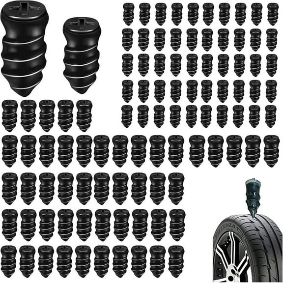 100 Pcs Tire Repair Rubber Nail Kit – Self-Service Flat Tire Repair Plugs, Metal & Rubber Tire Screws for Cars, Motorcycles, Trucks, Buses (50S 50L) Durable DIY Tool,tire repair rubber nail kit