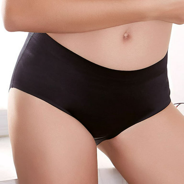 Generisch High Waist Plus Size Satin Panties Women'sTransparent  MeshBreathable Underwear No Trace (color : Black) : : Fashion
