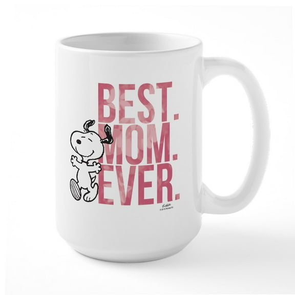 CafePress - Snoopy Best Mom Ever Mug - 15 oz Ceramic Large White Novelty Mug