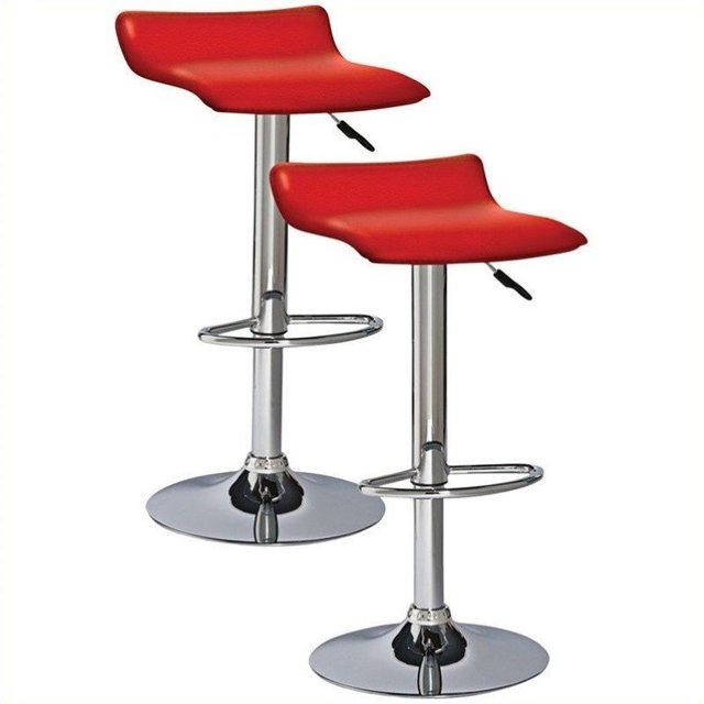 Leick Mobilier Tabouret Pivotant Réglable 34" Rouge (Lot de 2)