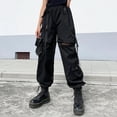 thumbnail image 4 of QTSHPN Cargo Pants for Women Detachable Long Convertible Jogger Pants with Pockets Lightweight Casual Streetwear Trousers Summer Fashion Women's Pants Black L, 4 of 6
