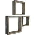 thumbnail image 2 of Ekena Millwork Set of 3, Square, Open Back, Vintage Farmhouse Shadow Box Shelves, Barnwood Decor Collection, Reclaimed Grey, 2 of 12