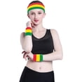 thumbnail image 5 of Juego de 4 Uds de bandas para el sudor, diadema deportiva, conjunto de muñequeras, muñequeras de tela de rizo, muñequeras para el sudor, diademas que absorben la humedad, 5 of 5