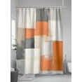 thumbnail image 5 of Abstract Color Block Shower Curtain Set ，Waterproof Fabric Shower Curtains Orange Grey Modern Impressionist Shower Curtains for Bathroom,Bathroom Decor 54x"78", 5 of 6