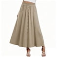thumbnail image 2 of Women's High-Waist A-Line Midi Skirt for Summer - Fit and Flare Flowy Casual Skirt, 2 of 9