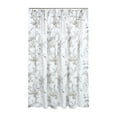 thumbnail image 3 of Levtex Home - Pisa - Cortina de ducha (183 x 183 cm) con ojales - Diseño floral contemporáneo de pavo real - Gris y gris topo - Azul, gris topo y crema - Tela de algodón, 3 of 4