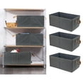 thumbnail image 5 of Deally 3 Pack Large Capacity Storage Bins Closet Organizer System, Sturdy Foldable Storage Boxes for Organizing Clothing, Sheets, Toys, Books - Shelf Organizer Shelves Basket Storage Bin, 5 of 7