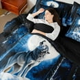 thumbnail image 4 of Castle Fairy Animal Wolf Twin Bedding Sets for Teens,Jungle Wildlife Bedding Comforter Set, 4 of 8