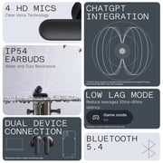 CMF Buds 2a Wireless Earbuds Active Noise Cancelling 42dB Hybrid ANC Bluetooth Headphones, 12.4mm Dynamic Driver for Big Bass, 4 Mic Clear Calls, Sport Ear Buds for iPhone, Android, Dark Grey