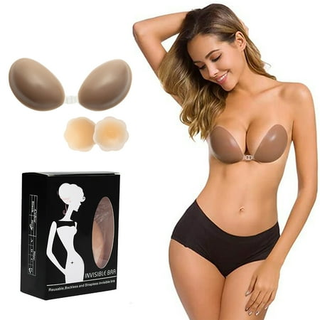 Mascarry Adhesive Bra  Strapless Sticky Invisible Bra for Women  Push Up Silicone Bra for Backless Wedding Dress