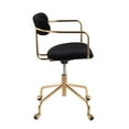 thumbnail image 2 of Indoor Home Office Furniture Demi Contemporary Office Chair In Gold Metal And Black Velvet, 2 of 7