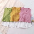 thumbnail image 6 of YunPes Baby Girls Cotton Linen 2 Piece New Born Boy Outfits Sleeveless Tank Tops Elastic Shorts Set Casual Solid Beach Summer Clothes, 6 of 9
