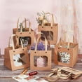 thumbnail image 5 of 12 pcs Peru Craft Paper Bags 15x15cm Carrier Paper Gift Bags With Handles Party Favor Kraft Paper bag with Clear Square Window for Candy Cookies Packaging Wedding Party Store Retail 12pcs, 5 of 7