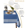 thumbnail image 2 of Dark Blue Greek Key Table Cloth, Geometric Greece Ancient Farmhouse Geo Waterproof Tablecloth for Rectangle Tables, Reusable Washable Fabric Table Cover for Restaurant Kitchen Dining Tables 60"x120", 2 of 6