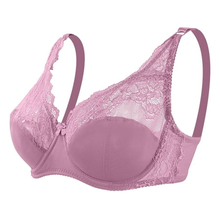

CAICJ98 Womens Lingerie Women s Non Padded Minimizer Bra Full Coverage Plus Size Support Everyday Bras Seamless Wirefree Hot Pink 85