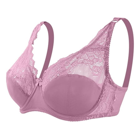 

Cathalem Bras for Women Womens Lace Bra Underwear Female Bra Thin Cup Bra Push Up Underwear Plus Wire Bras for Women Underwear Hot Pink 95