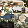 thumbnail image 3 of Elegante guirnalda de eucalipto artificial, hojas de eucalipto de seda sintética de estilo rústico vintage hechas a mano para telón de fondo de boda, decoración de pared de arco y más, 3 of 5