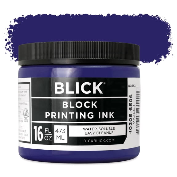Blick Water-Soluble Block Printing Ink - Violet, 16 oz Jar