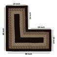 thumbnail image 5 of Better Trends 24"x 112" L-Shape Rug 100% Polypropylene Durable & Stain Resistant Reversible Indoor Area Utility Rug (Chocolate Stripe) Alpine Stripe Collection, 5 of 5