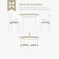 thumbnail image 4 of Ktaxon 3-Piece Modern Kitchen Dining Table Set for 2, Dining Room Round Table and Chair Set with Wine Rack, White and Light Oak, 4 of 7