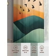 thumbnail image 6 of Abstract Sheer Curtains 108 Inches Long 2 Panels Peaks Sun Set Birds Oil Painting Light Filtering Semi Sheer Window Curtains Drapes for Bedroom Living Room 52"x108", 6 of 7