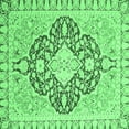 thumbnail image 1 of Ahgly Company Indoor Square Geometric Emerald Green Traditional Area Rugs, 3' Square, 1 of 4