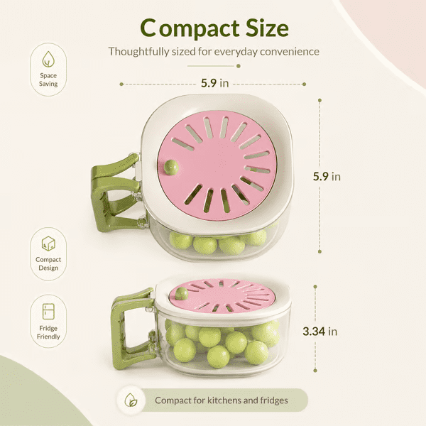 2-in-1 Fresh Keeper Colander Storage Container – Airtight Produce Keeper with Strainer Lid, Fruit and Vegetable Washer & Fridge Organizer, BPA Free 2pack