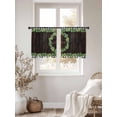 thumbnail image 3 of Welcome Sheer Curtains 2 Panels Set Spring Eucalyptus Leaf Plaid Farmhouses Brown Wood Sheer Window Curtains Light Filtering Rod Pocket Voile Drapes for Bedroom Living Room 52"x54", 3 of 9