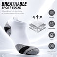 thumbnail image 4 of LWFBDTK Womens Athletic Ankle Socks, 6-Pairs, Premium Cotton Cushioned Breathable Low Cut Casual Socks, Size M (6.5-8.5), White, 4 of 9