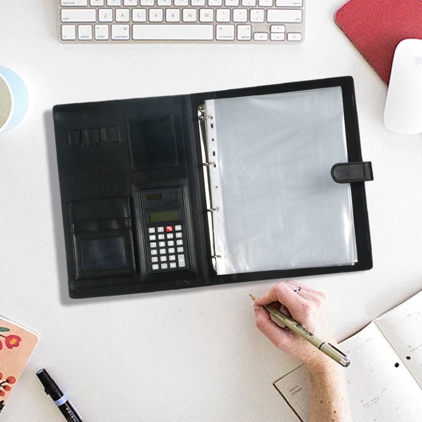 LYINGF Multifunctional Plastic Storage Clipboard with Integrated Calculator, A4 and Letter Size Clipboard Serves as a Document Holder for Business Meetings, Note Taking, and Office Organization