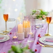 Glasseam Set of 12 Clear Glass Cylinder Vases Hurricane Pillar Candle Holders, 6, 8 & 10
