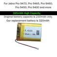 thumbnail image 2 of Batería de repuesto ALIKES 320mAh AHB412434PJ para Jabra, 2 of 5