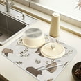 thumbnail image 2 of Yayeee Dish Drying Mat for Kitchen Counter 18" x 24" Microfiber Super Absorbent Coffee Decorative Pad, Light Gray Bears, 2 of 9