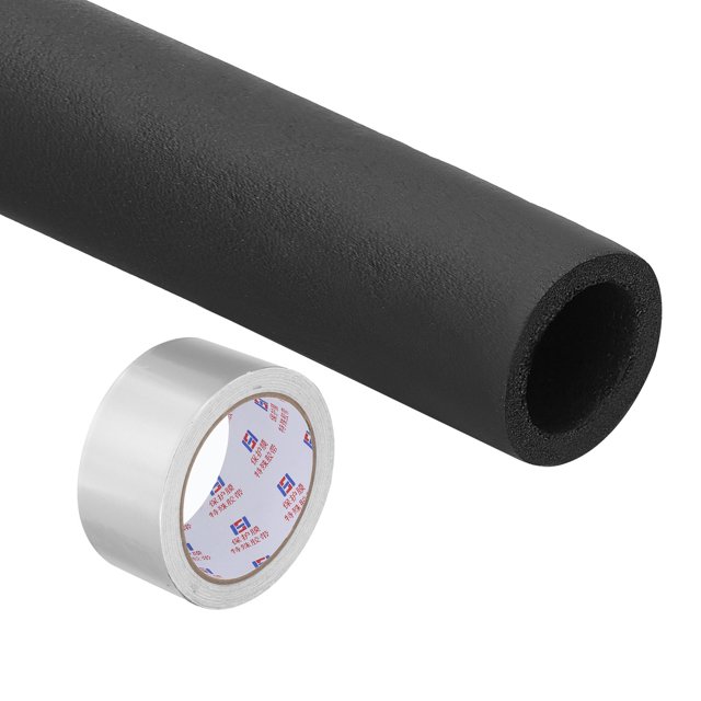Conjunto de tubo de aislamiento de espuma para tuberías Uxcell de 1-1/8" (28mm) ID x 6Ft con cinta de aluminio