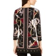 thumbnail image 2 of JM Collection Women's Printed Grommet Hem Tunic Black Size Large, 2 of 4