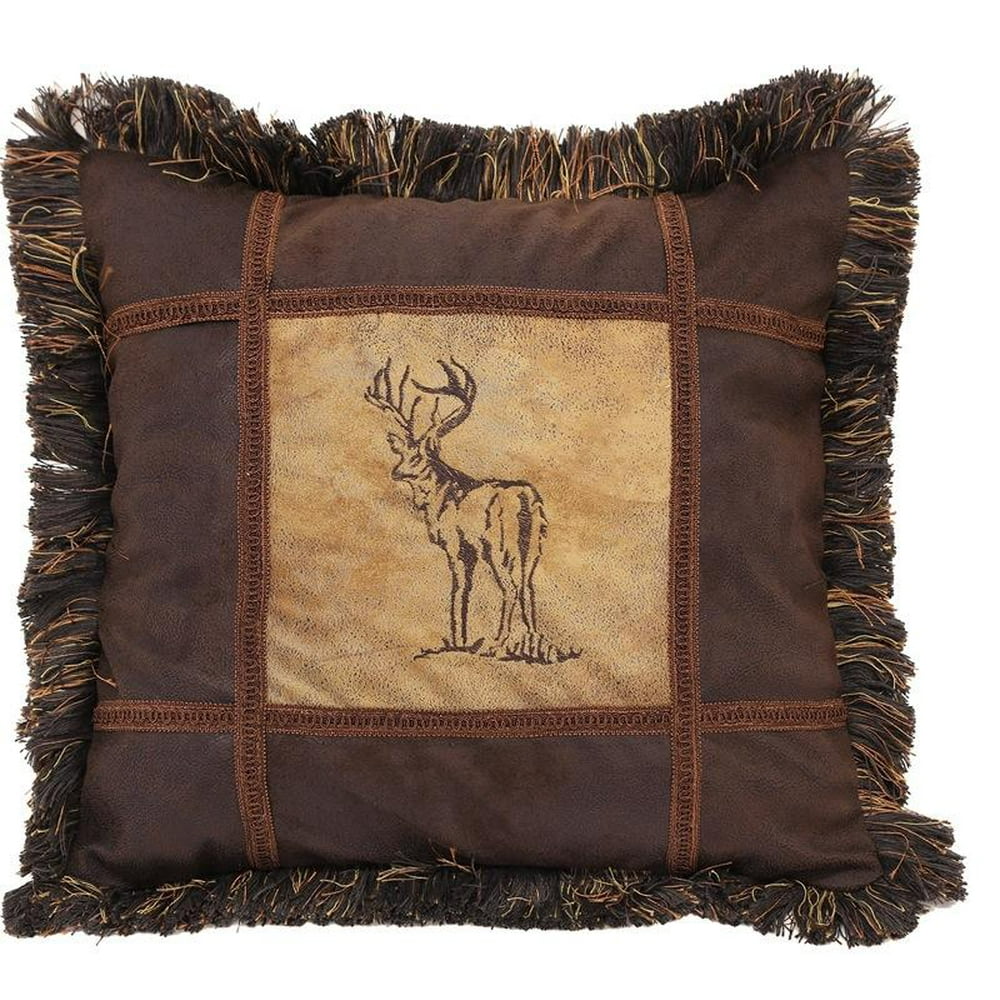 Rustic Throw Pillows
 Carstens Embroidered Buck Rustic Cabin Throw Pillow 18" x 18" Walmart