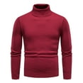 thumbnail image 4 of DHFJKG Mens Turtleneck Knitted Base Pullover Sweaters Slim Fit Solid Color Long Sleeve Layering Tops With Ribbing Edge Knitwear Soft Jumper Tops, 4 of 4