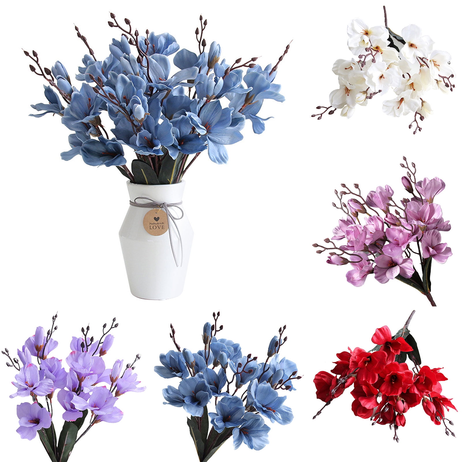 ARTIFICIAL FLOWERS SATIN GLADIOLUS BUSH CHOICE OF 2 COLOURS 